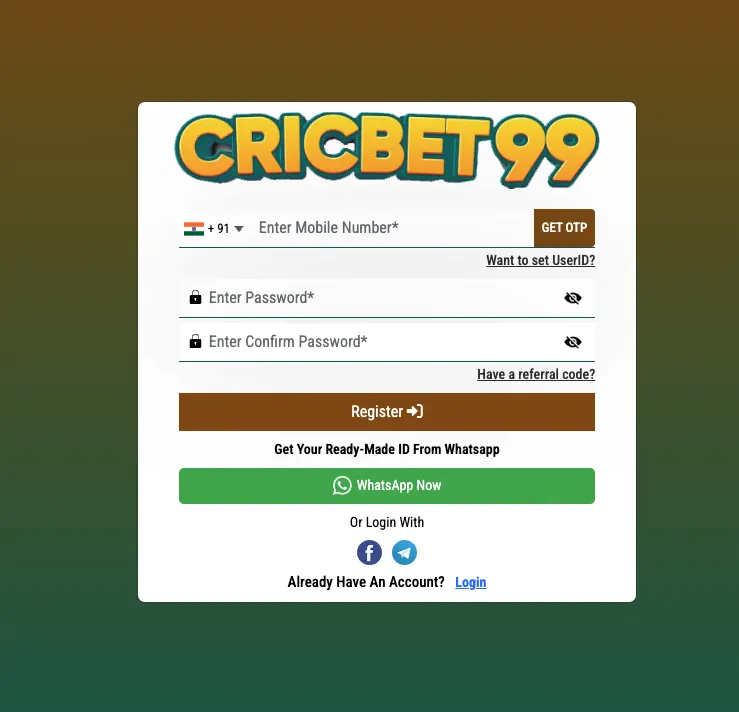 Cricbet99 Official Login