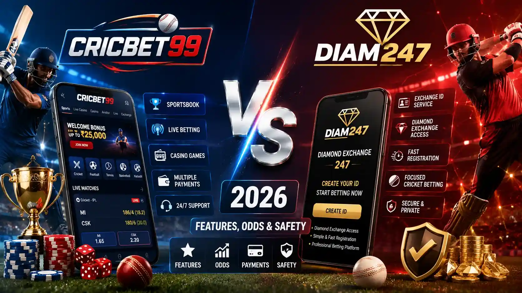 Cricbet99 vs Diam247